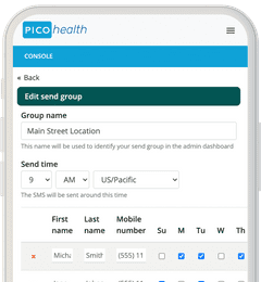 Delivery via text messaging